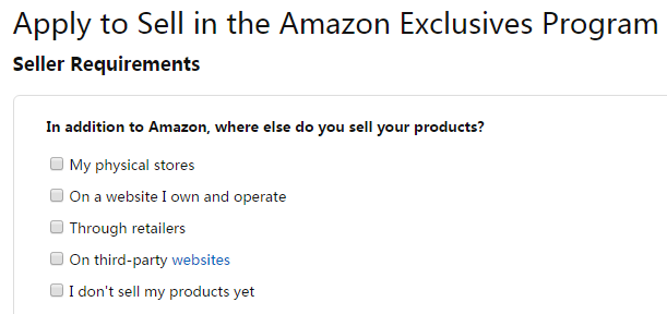 Amazon Exclusives（独家销售计划）
